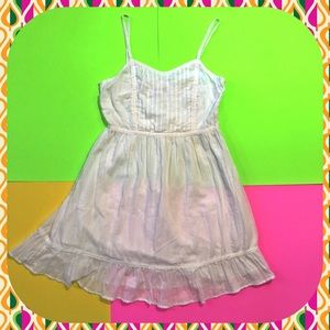 White sun dress spaghetti strap cotton large